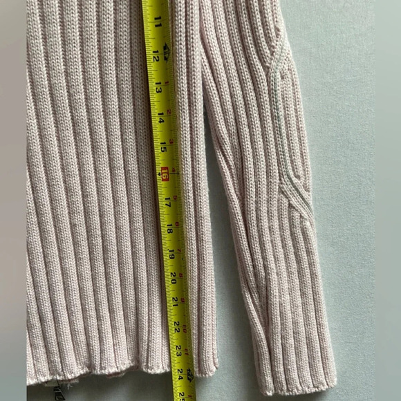 Funsport Y2K ribbed high neck  full zip wool blend sweater cardigan Sz S - Picture 6 of 7